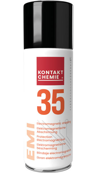 EMI 35 – 200 ML, spray ecranare, poate fi folosit atât pentru protecție împotriva interferențelor electromagnetice (EMI), cât și pentru protecție împotriva descărcărilor electrostatice.