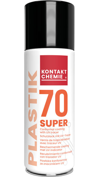 PLASTIK 70 SUPER - 400 ML,  spray izolator și protector, protejează plăcile de circuite imprimate sau alte componente împotriva influențelor corozive (atmosferice).